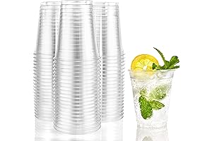 100-Count 18oz Disposable Plastic Clear Cups by Nicole Home Collection