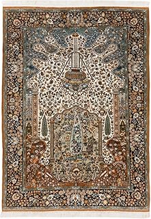 Kaschmir 148x208 Handgeknüpft Orientteppich Teppich Wolle mit Seide Indien