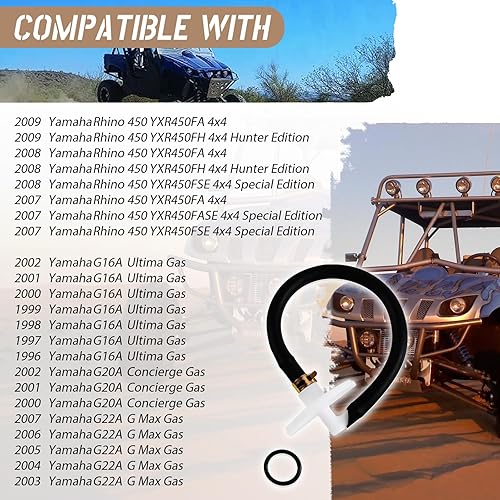 Miniatura 2 de HQPARRTS 2P5-F4300-10-00 Tanque de Combustible Tanque de Gas Recogida Junta de Tubería Compatible Con 2007-2009 Yamaha Rhino 450 y G16G20G22 1996 a