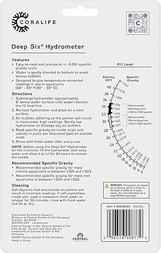 Miniatura 2 de Coralife Hidrómetro de prueba de agua del tanque de peces del acuario 11 pulgadas