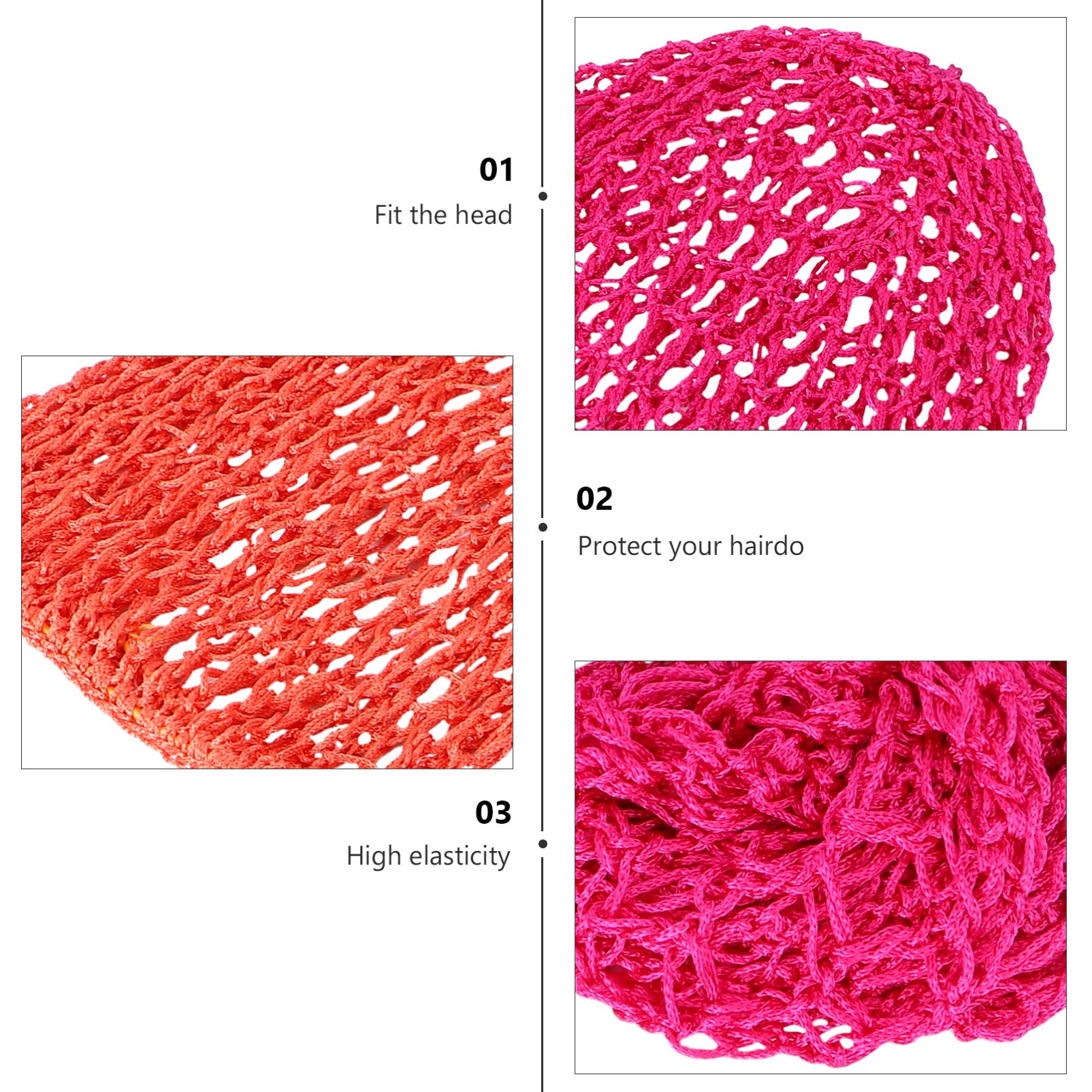 FRCOLOR Long Sleeping Hat Hair Protector Mesh Crochet Hair Net Cap for Women Sleep Bonnet Accessories 12X11 Inches - Image 4