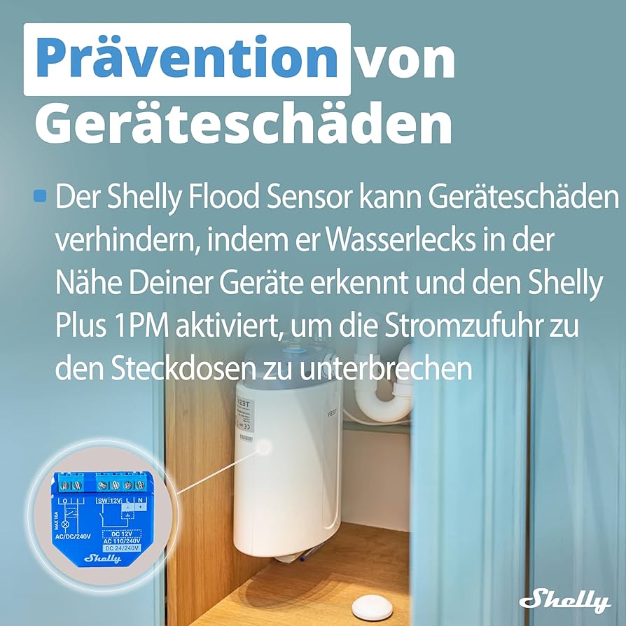 Shelly Flood WiFi Water Sensor With Room Temperature Sensor - Canada