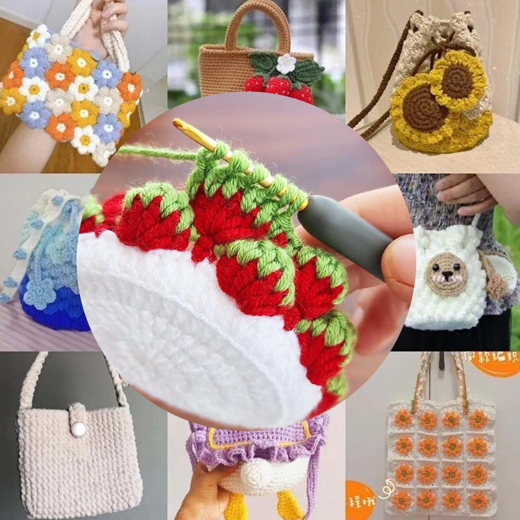 Allazone Kit all'uncinetto per principianti e adulti, kit all'uncinetto per bambini e adulti, 131 pezzi, kit professionale per lavorare a maglia all'uncinetto, kit per lavoro a maglia con aghi e