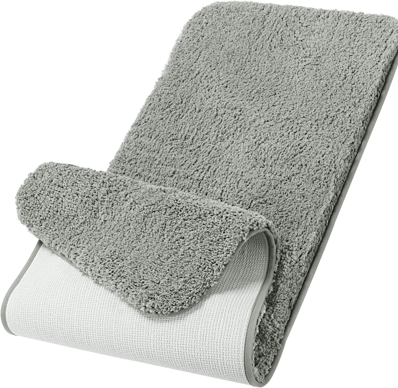 Lifewit Bathroom Rug Bath Mat Plush Microfiber Non-Slip Soft Shower Rug Water Absorbent Thick Shaggy Floor Mat, Machine Washable, 59"x20", Grey