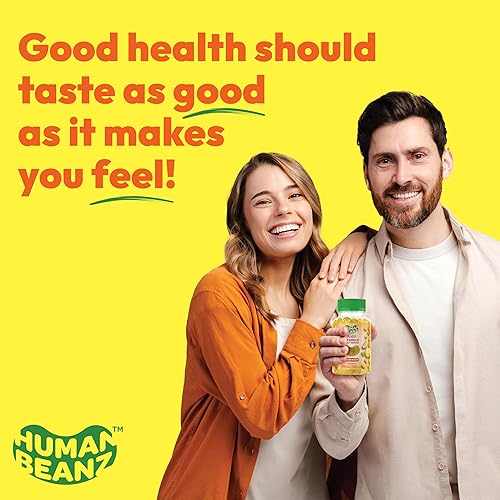 Miniatura 6 de Human Beanz Gomitas de gelatina de vitamina C para adultos, suplementos dietéticos de apoyo inmunológico, vegetariano, 120 granos de gelatina de