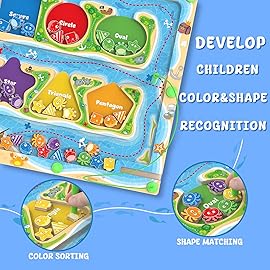 MTYOKILN Magnetic Color & Shape Maze - Montessori Toys for 3 4 5 Year Old, Color and Shape Sorting Toy, Montessori Toys for Kids Boys Girls Gifts Ages3+, Preschool Learning Activities