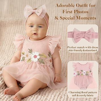 Baby Girl Gift Basket | 9 PCS Pink Welcome Home Newborn Baby Girl Gift Set with Dress, Headband | Baby Girl Newborn Essentials with Socks, Storage Basket | Baby Shower Gift for Girls