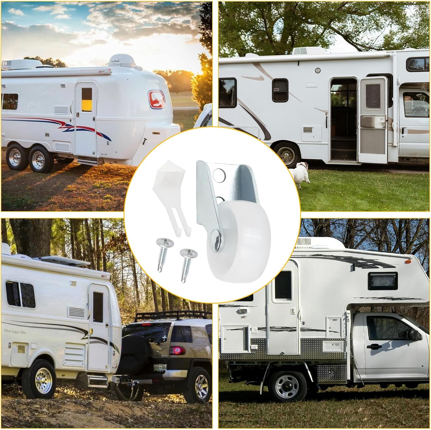 901032 RV Awning Door Roller Wheel Compatible with Carefree Track, Camper Screen Door Shade Parts, Travel Trailer Awning Replacement,Camper Canopy Roller Protector, Disc