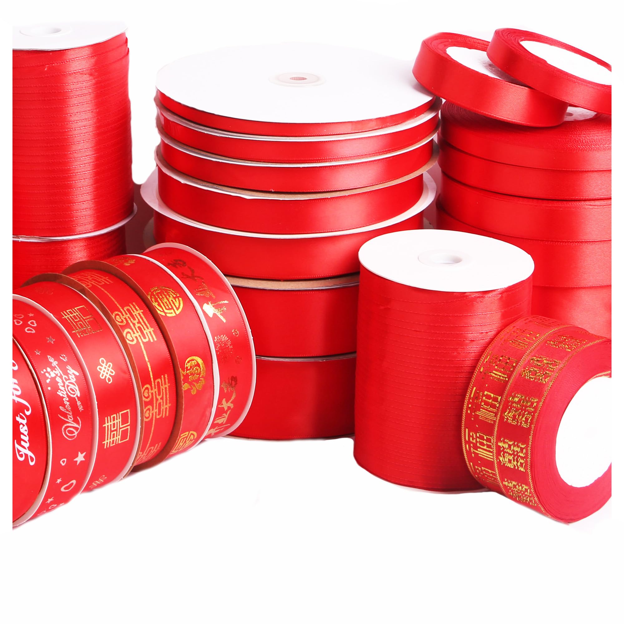 Cinta de raso roja de 300 mm de ancho, cinta de regalo, cinta de tela para manualidades, cinta de boda, cintas para el pelo, cintas de Navidad, cinta decorativa de satén impresa, para manualidades,