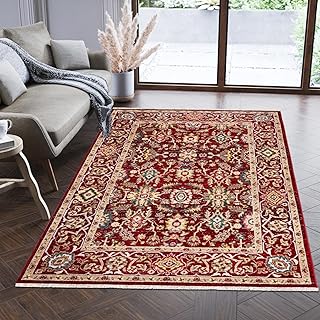 Mazovia Orientalisch Teppich - Traditioneller Teppich für Wohnzimmer, Esszimmer - Orient Teppiche Ornament - ÖKO-TEX Wohnzimmerteppich Rot - 160 x 225 cm