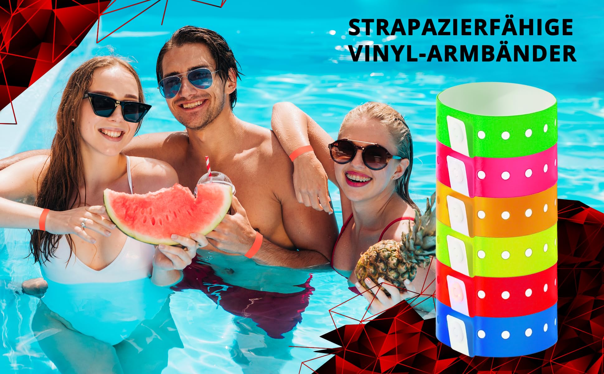 Braccialetti Discoteca in Vinile 19 x 255 mm 200 Pezzi Autoadesiva Impermeabile