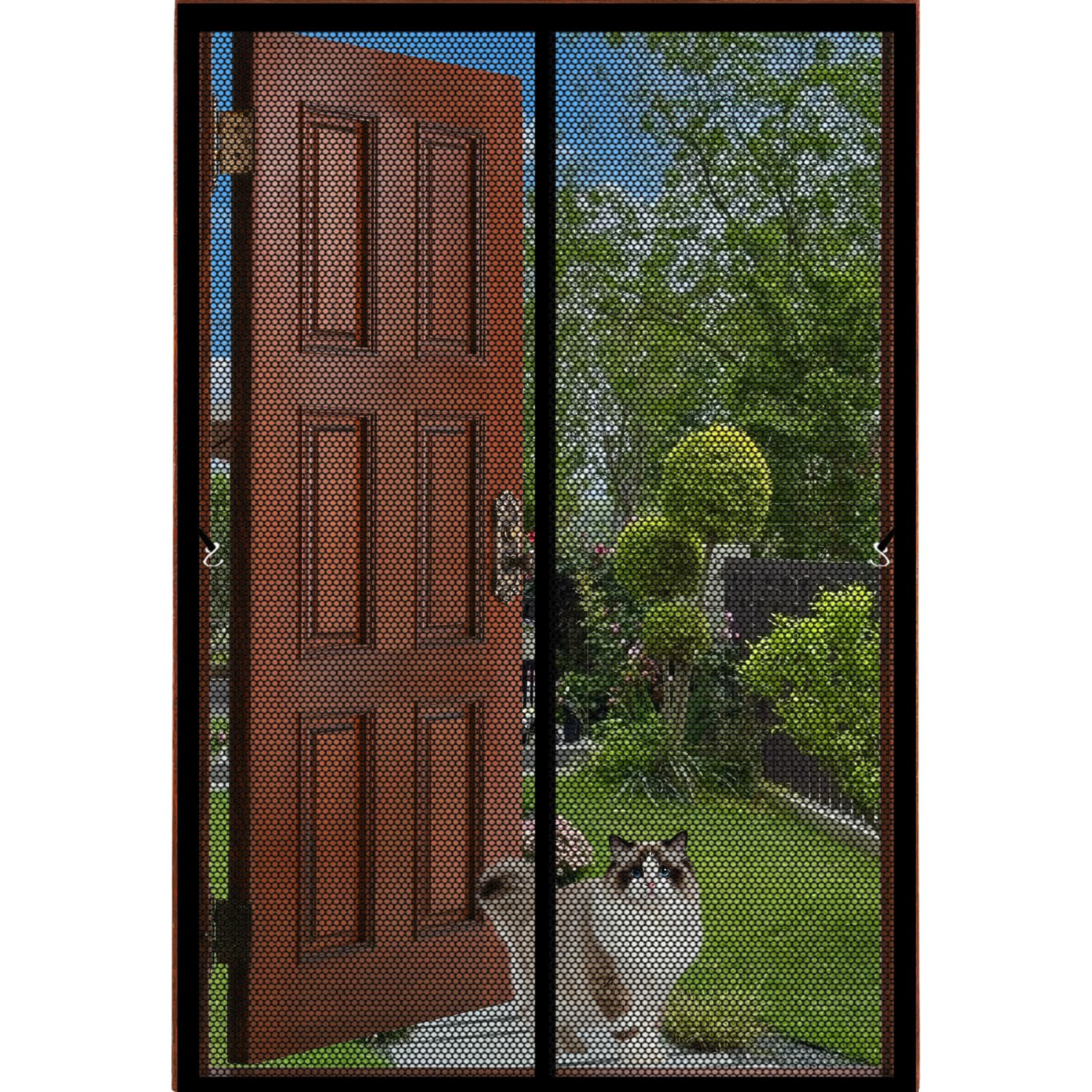 Lijiao Black Door Fly Screen 82 X 245 Cm Keep Bugs Out Lets Fresh Air In, With Powerful Magnets And Full Frame Hook&Loop, No Gap, Mesh Curtain Magnetic Fly Screen Door Kid And Pet Friendly,