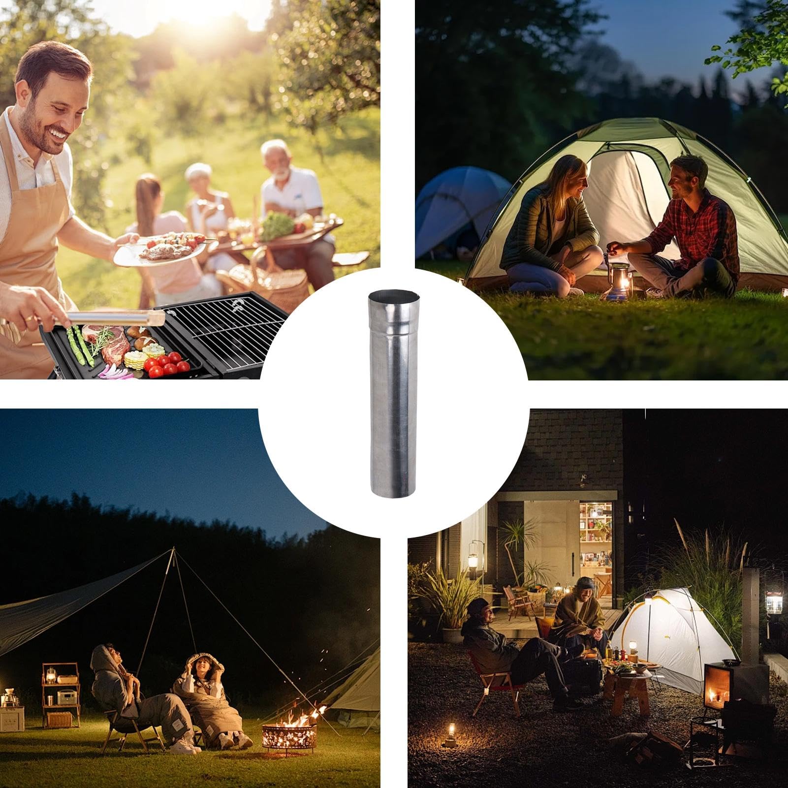 Amazon.co.jp: テント煙突パイプ、ストーブ煙突パイプ - ステンレス鋼