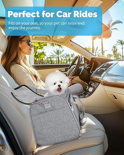 Miniatura 6 de L&W BROS. Transportador para gatos aprobado por aerolíneas, bolsa de viaje para mascotas de lados suaves para gatos y perros pequeños de menos de 16