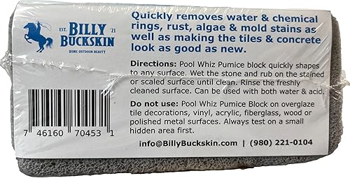 Miniatura 8 de Billy-Whiz Bloque de pómez, limpiador de azulejos y hormigón de piscina, piedra pómez para limpiar piscinas, spas y características de agua,