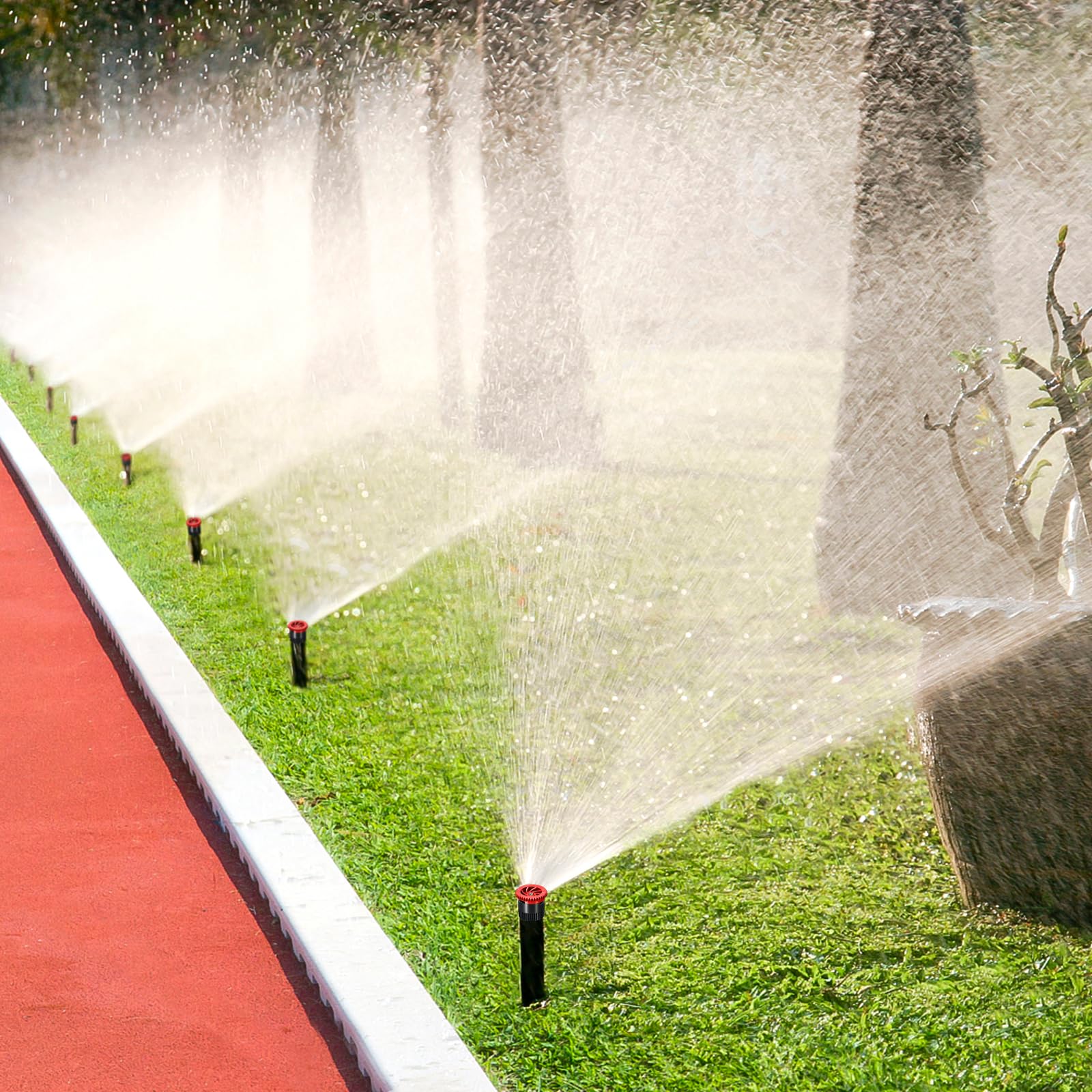 24 Stück variable Bogendüse, Ersatz-Pop-Up-Sprinklerköpfe, kompatibel mit den meisten verstellbaren Pop-Up-Sprinklern, Sprühkopf für Gartenrasenbewässerung, hohe Effizienz (6AN, 10AN, 12AN)