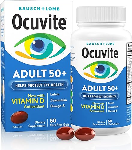 Ocuvite - Suplemento de vitaminas y minerales para los ojos contiene zinc vitaminas C E Omega 3 luteína y zeaxantina