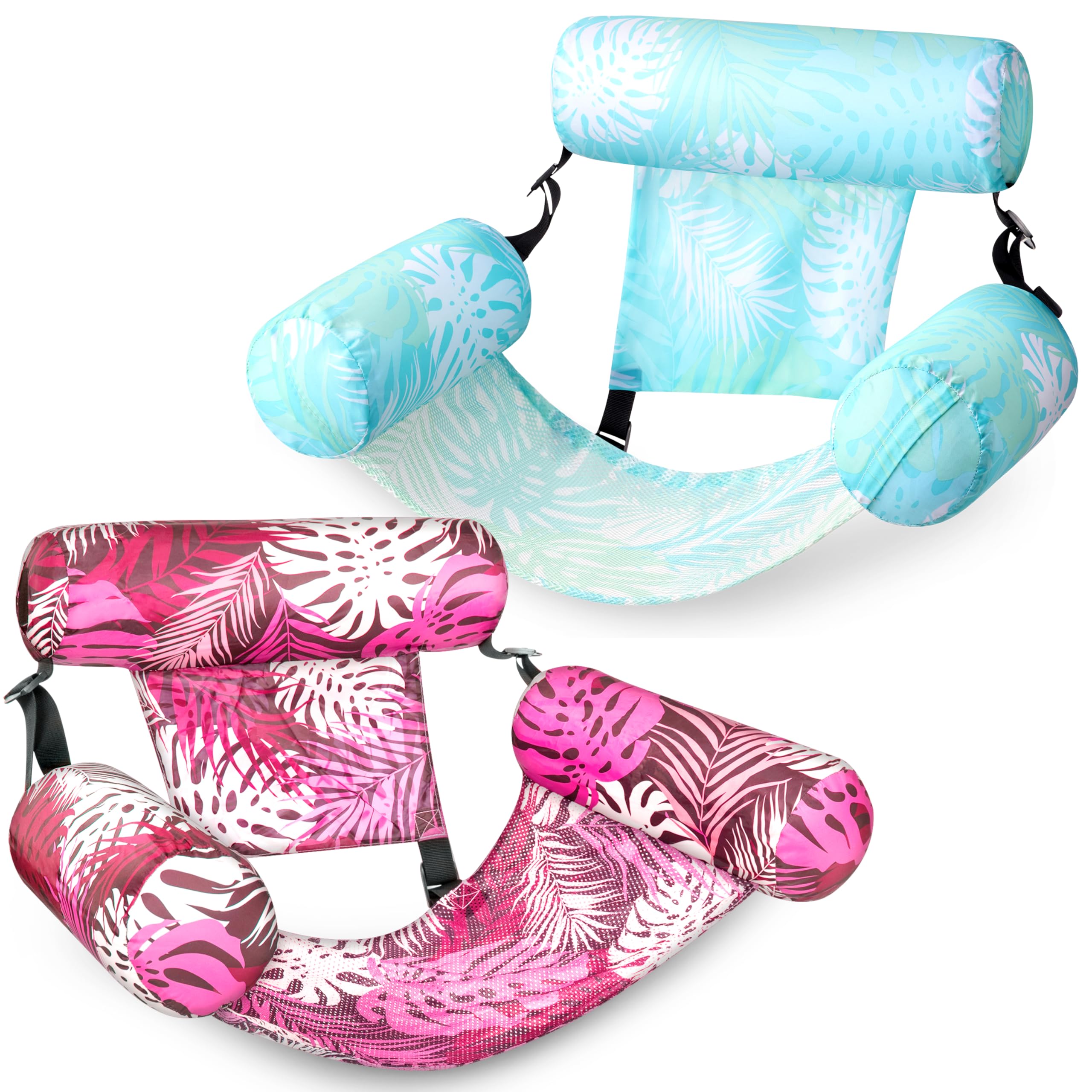 SLOOSH Inflatable Pool Floats Adult,2 Packs Floating Lounge Chairs,Blow up Pool Noodles for Adult Heavy Duty,Floating Chair for Party Summer Water Beach Lake Fun