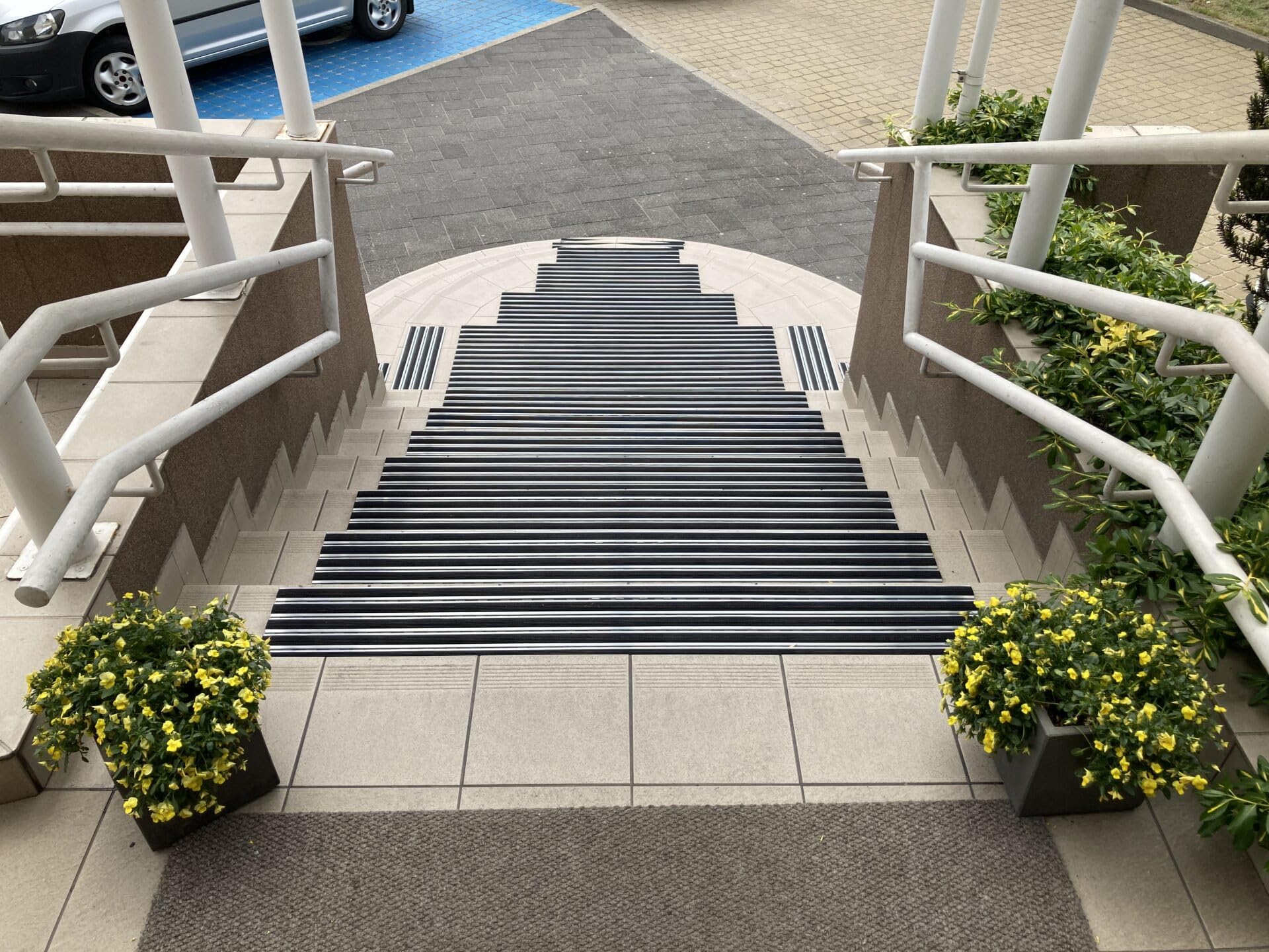 Aluminium Fußmatte für Türen mit Rahmen, 100x50 cm, Verstärkt 17 mm, Gummi-Einlage, Objektgeeignete Eingangsmatte für Innen & Außen, Witterungsbeständig, Schwarz