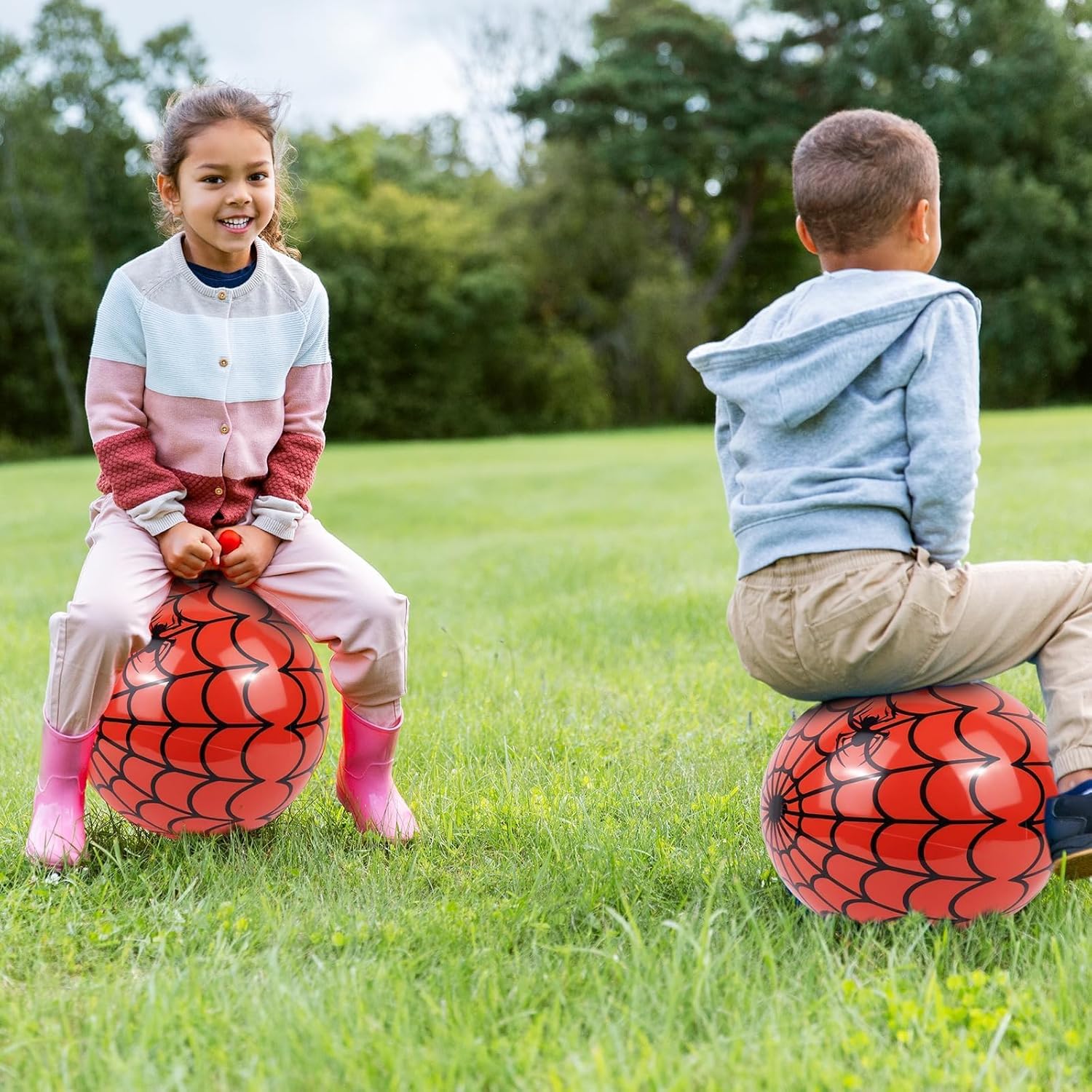 3 PCS Spider Hopper Ball, 15-Inch Bouncy Balls for Kids, Games & Parties, Inflatable Jumping Toys for Boy Toys & Girls Toys