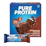 Pure Protein Bars, High Protein, Nutritious Snacks to Support Energy, Low Sugar, Gluten Free, Chocolate Deluxe, 1.76 oz., 12 Count(Pack of 1) (Packaging may vary)
