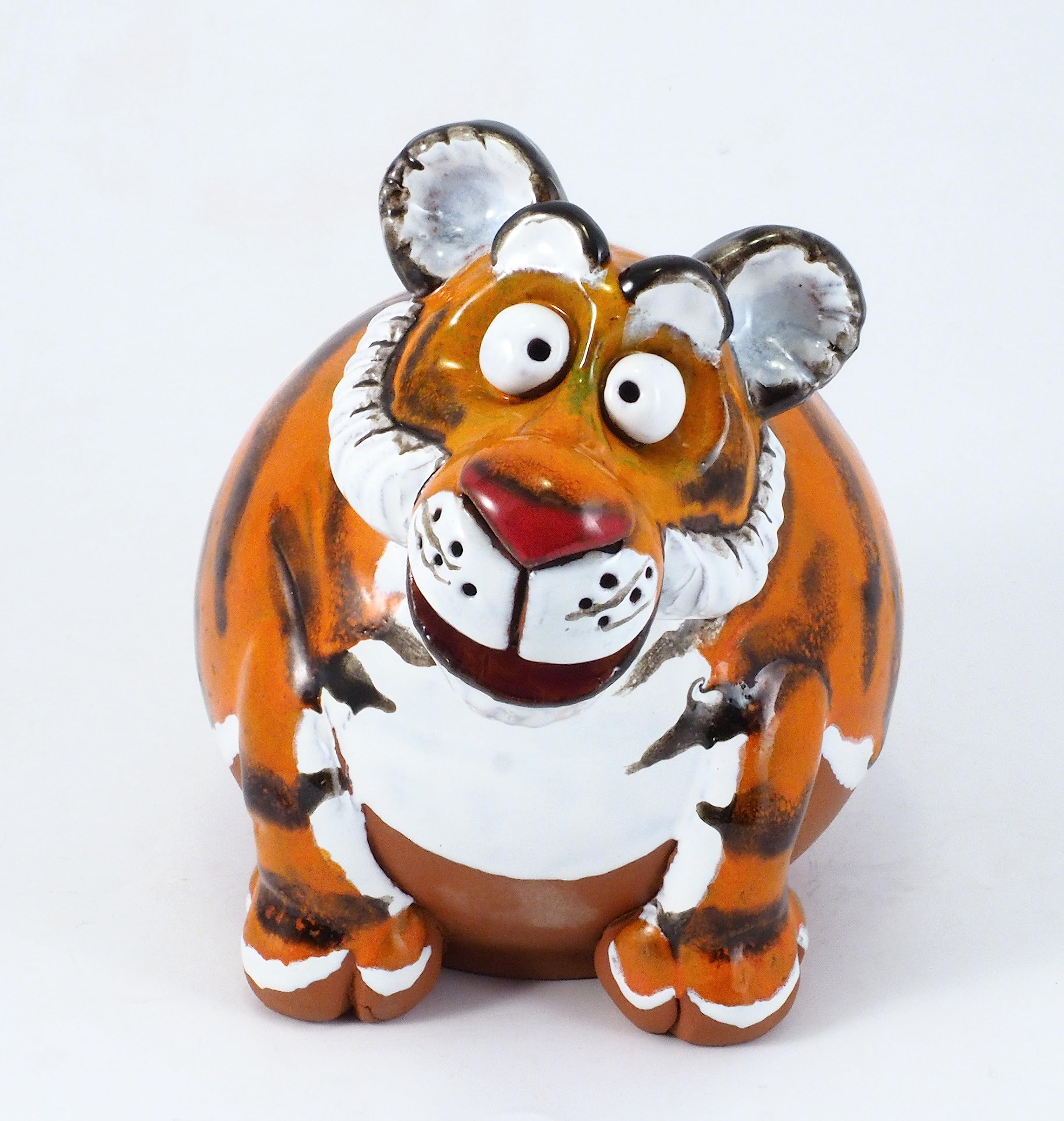 Decoration Jardin Exterieur Statue en Céramique - Deco Extérieur - Figurines pour Jardin - Faite à la Main, Résistant au Gel, Cadeau Unique pour Les jardiniers - Sweet Tigre
