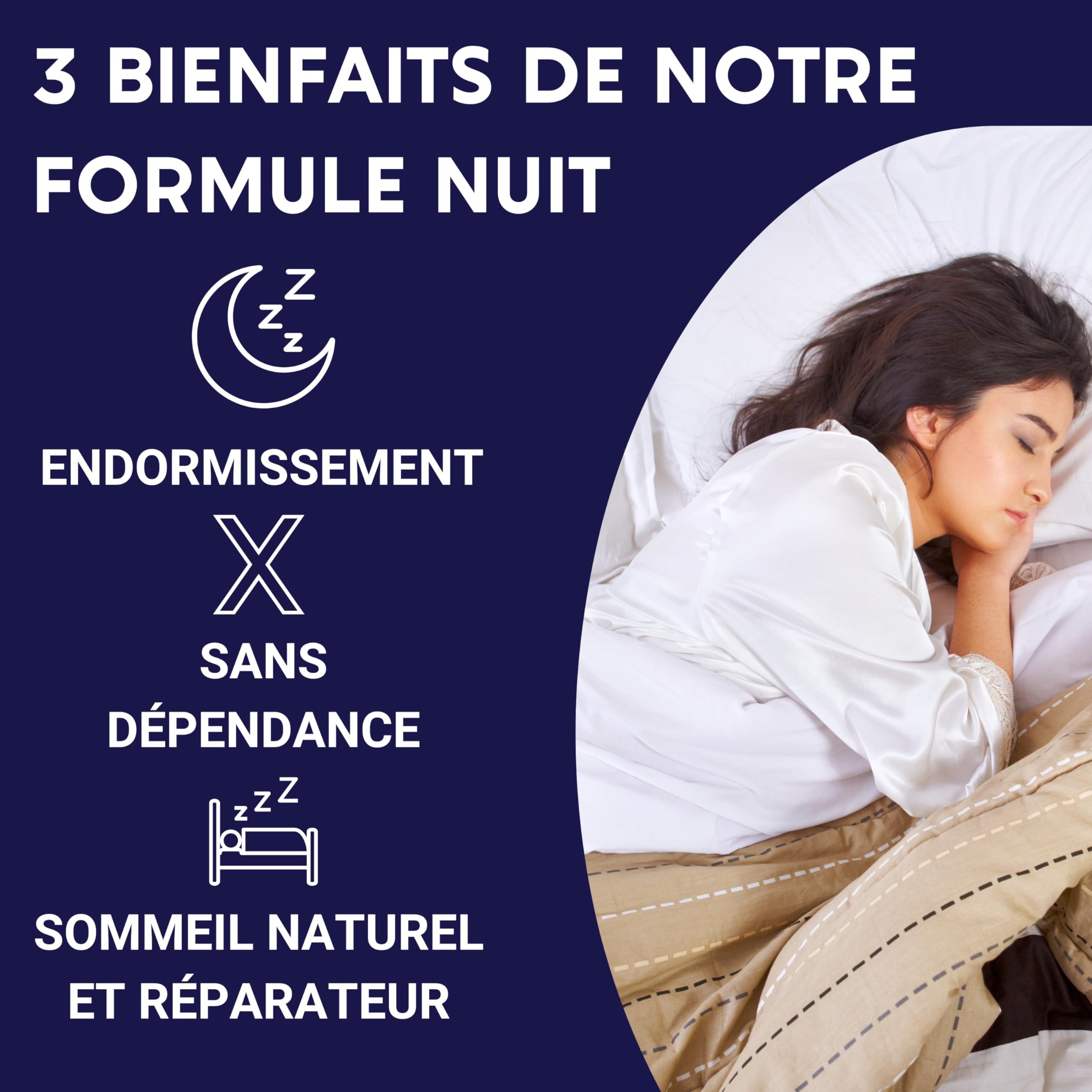 FORMULE NUIT | Mélatonine 1,9 mg + Plantes : Valériane, Mélisse, Camomille, Passiflore | Complément Alimentaire pour Dormir 100% Naturel | 60 nuits de Sommeil Naturel | Fabriqué en France
