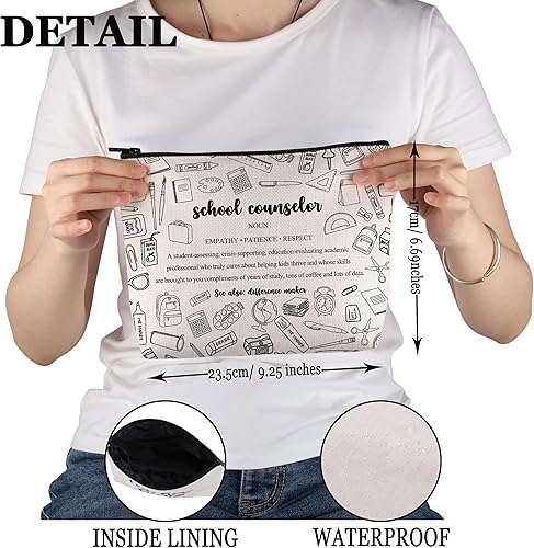 Miniatura 2 de Consejero Escolar Regalo de Apreciación Consejero Escolar Definición Bolsa de Maquillaje Consejero Maestro Bolsa Cosmética Regalo del Día del