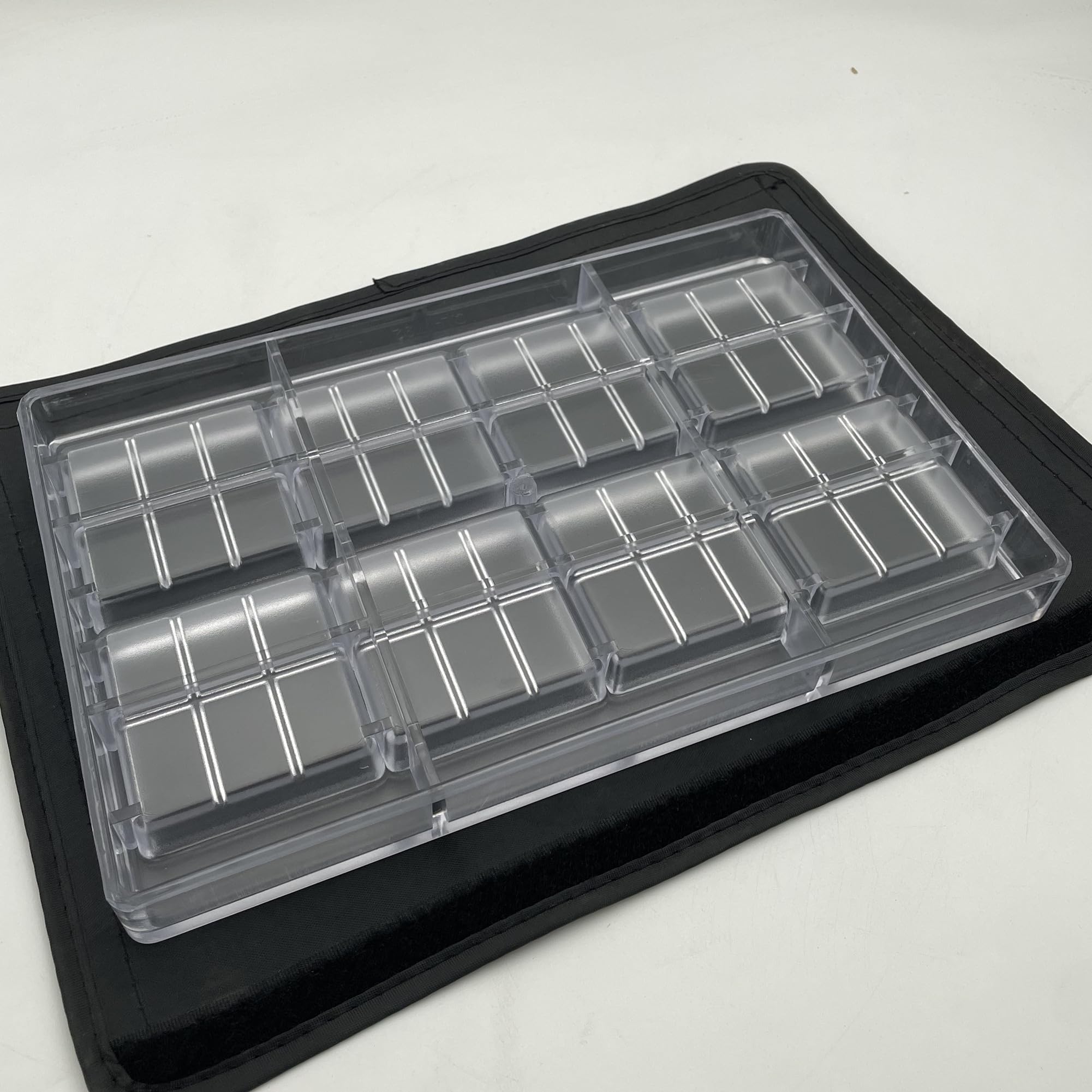 8Cups - Molde profesional de barra de chocolate de 6 secciones, bandeja de plástico transparente para hacer dulces, molde profundo para rellenar chocolates