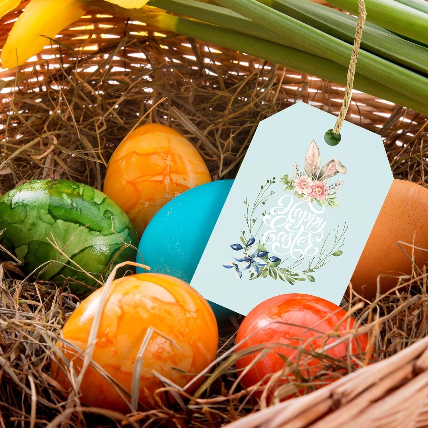 Mobiusea Creation Easter Tags Linen Cardstock 48-Pack 3.5 x 2 inch image 4