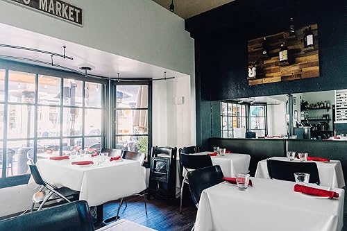 Miniatura 8 de FXKS Paquete de 8 manteles cuadrados de poliéster blanco de 52 x 52 pulgadas para mesas cuadradas o redondas, lavables, resistentes a las manchas y