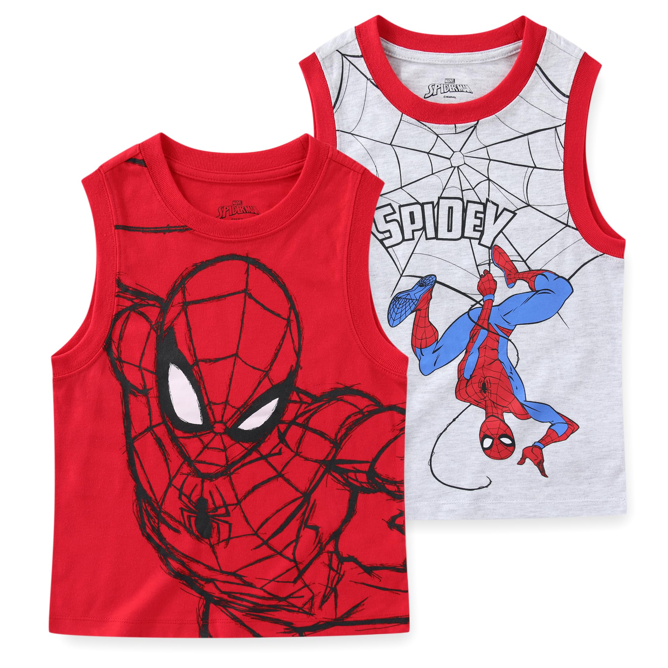 Spiderman Marvel - Juego de 2 Camisetas sin Mangas para niños - Rojo - 3 años