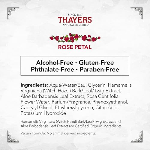 Miniatura 11 de THAYERS AlcoholFree Tónico facial de hamamelis con fórmula de aloe vera, transparente, pétalo de rosa, 3 onzas líquidas (paquete de 2)