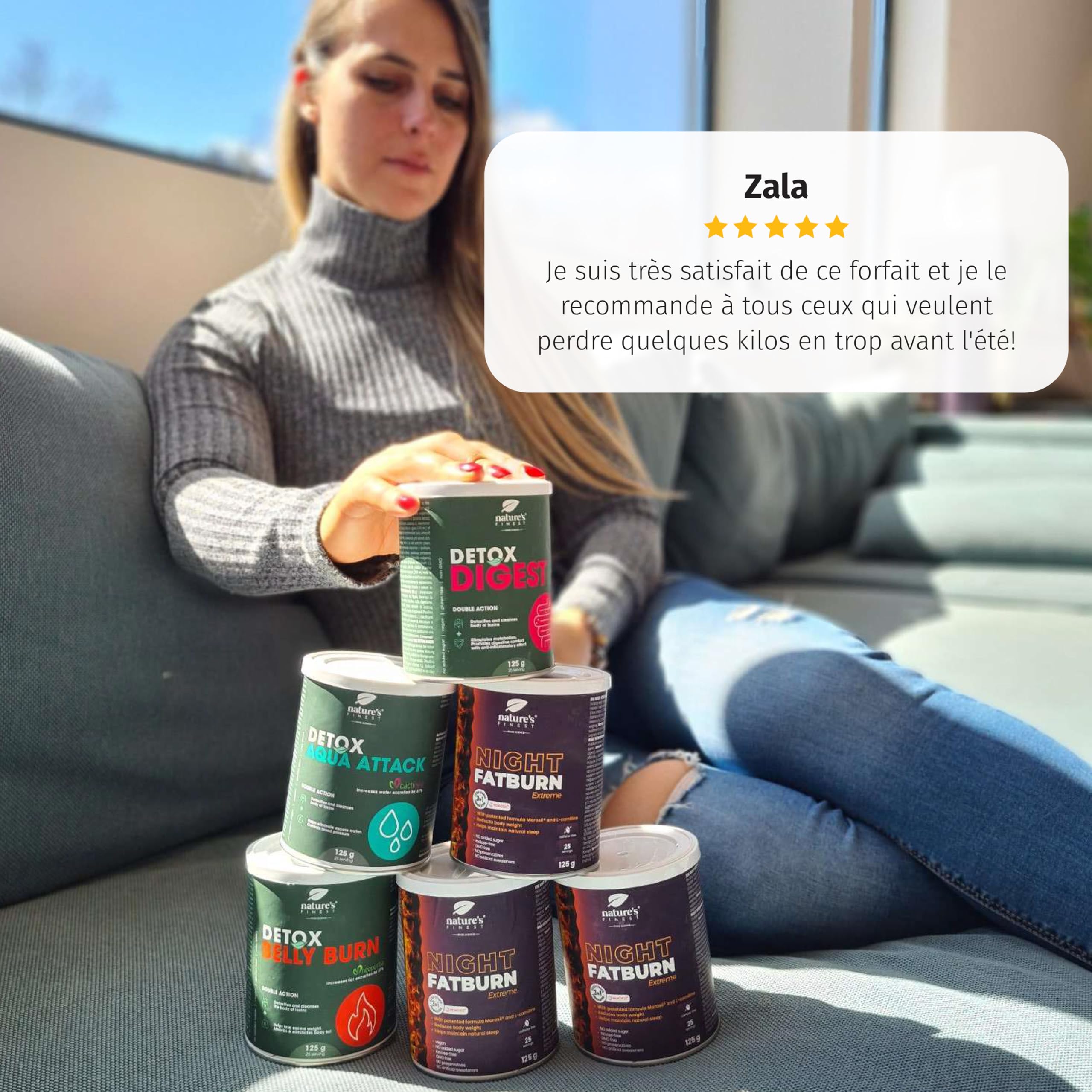 Nature's Finest Coffret 3 Mois, 6 Boissons en Poudre, 750 g | Coffret de 6 boissons en poudre pour 3 mois de routine - gamme Detox (Digest, Belly Burn, Aqua Attack) et Night Burn