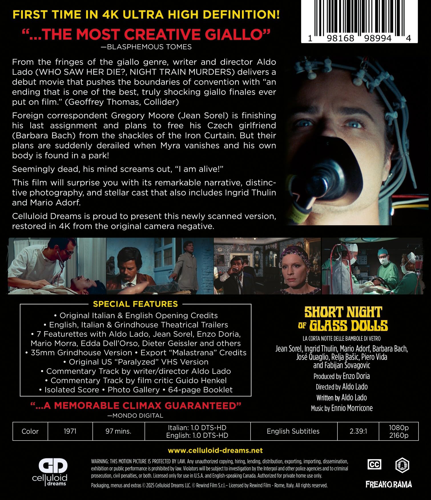 Short Night Of Glass Dolls (4-Disc 4K UHD/Blu-ray Collector's Edition) [4K Ultra HD] [Region Free] [Blu-ray]