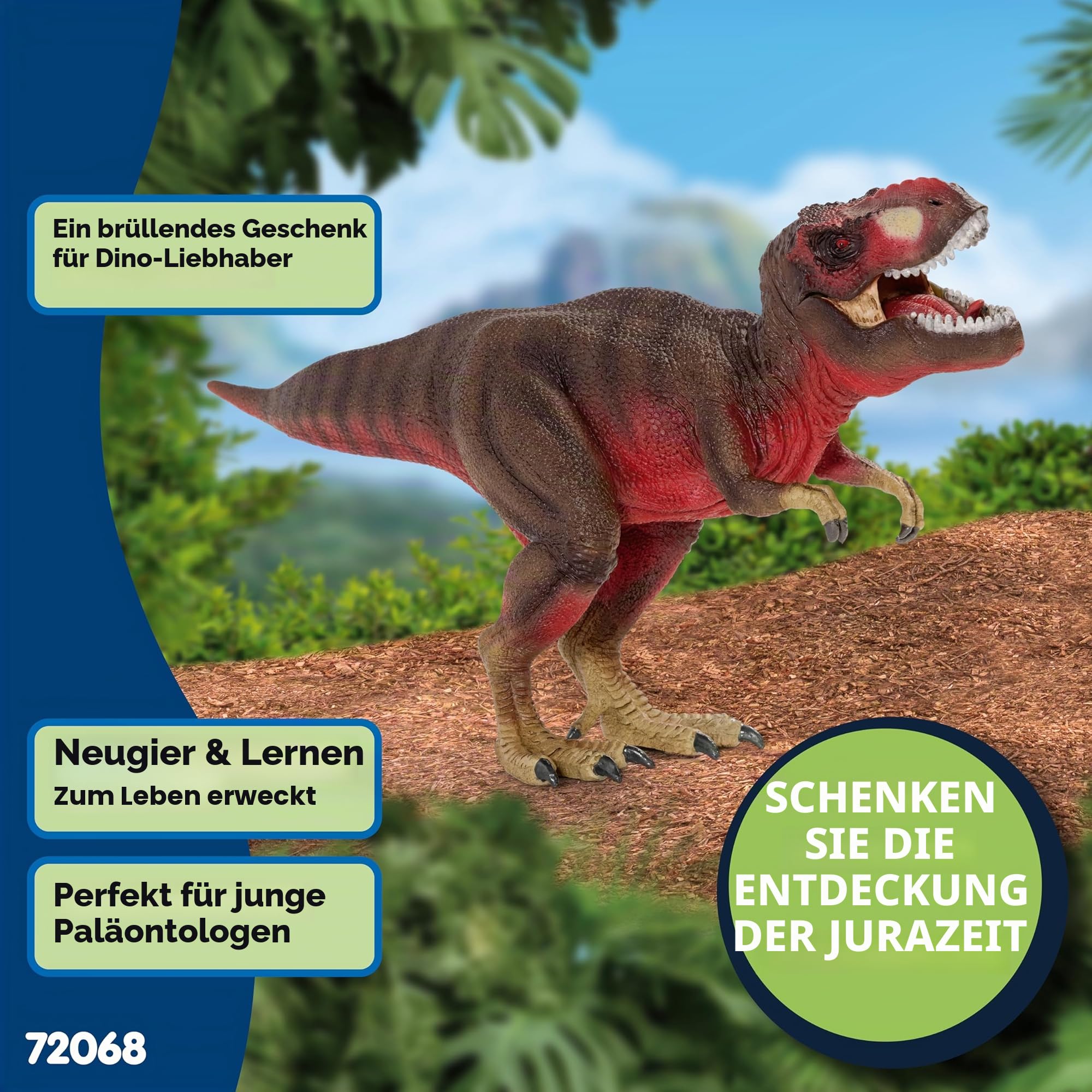 SCHLEICH Dinosaurs | Tyrannosaurus Rex rot 72068 | detailgetreue Dino Sammelfigur | tolles Geschenk für Mädchen und Jungen | Dinosaurier Spielzeug ab 3 Jahre | 28 x 10 x 14 cm | exklusiv bei Amazon