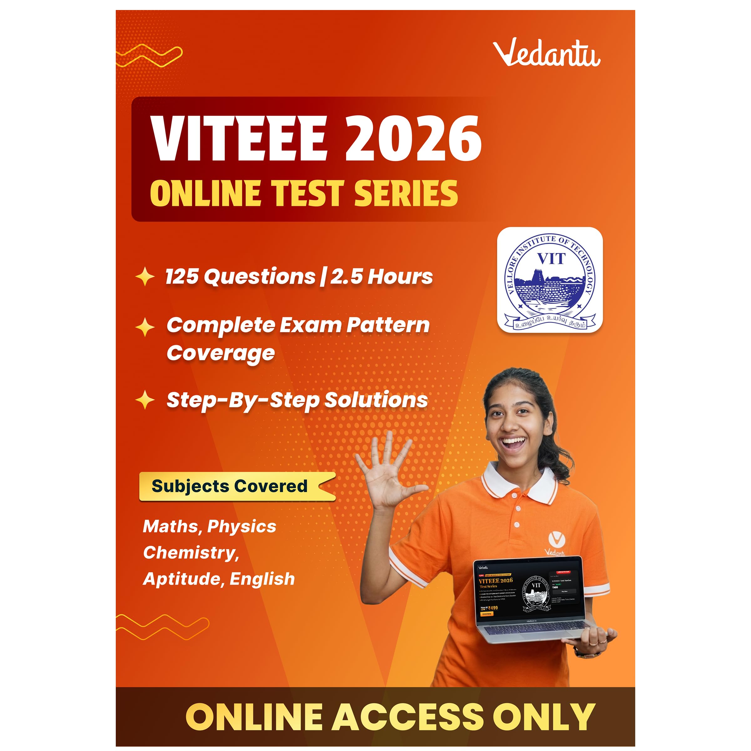 Vedantu VITEEE 2026 Online Test Series | Full Syllabus Mock Tests | 125 Questions Pattern | Maths, Physics, Chemistry, Aptitude & English | Step-by-Step Solutions | Online Access Only-image-3