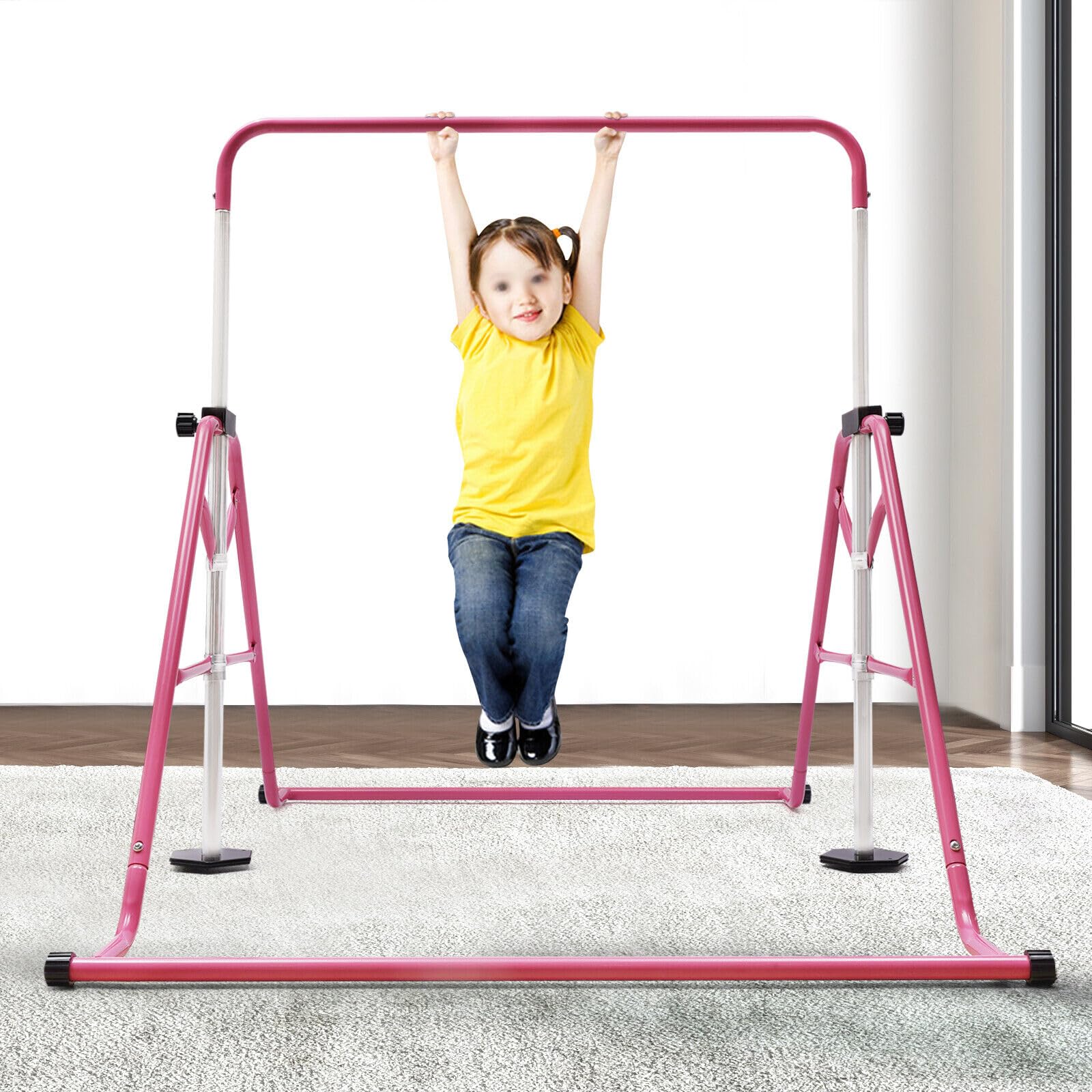 Ginnastica Ginnastica, barra regolabile in altezza, per bambini, pieghevole, per allenamento orizzontale, per interni, attrezzi da ginnastica per casa e palestra