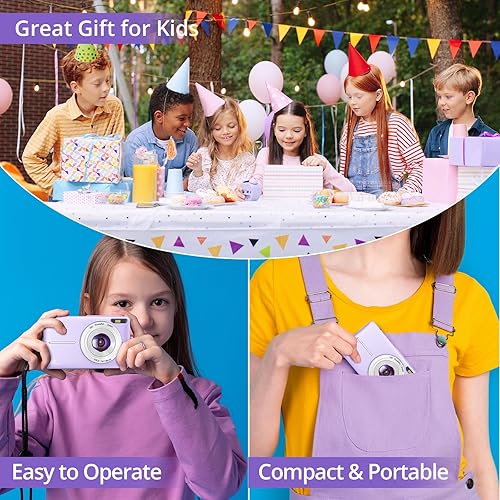 Miniatura 6 de Cámara digital, cámara digital FHD 1080P 2023 para niños con zoom de 16X, linterna, tarjeta de 32 GB, cámara de apuntar y disparar de 44 MP, cámara