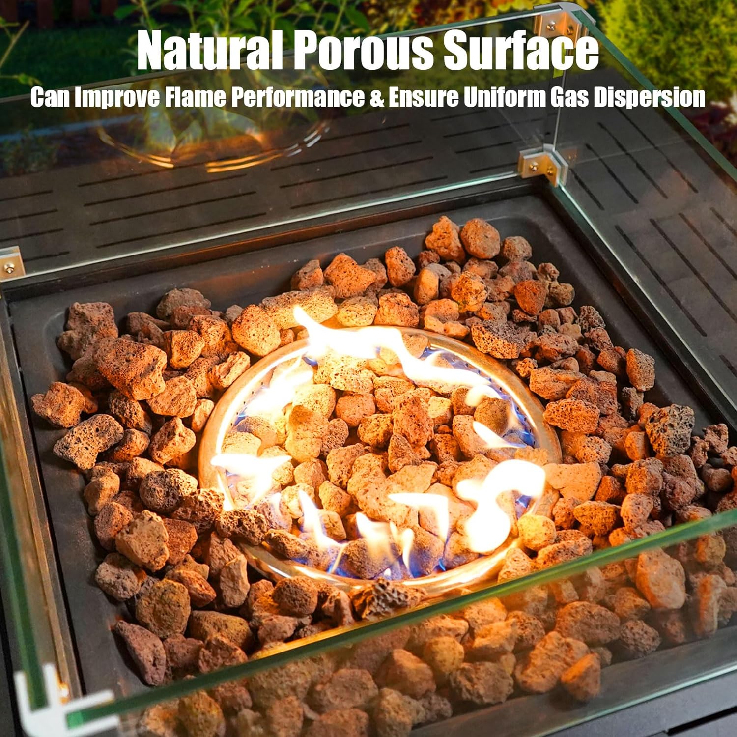 10 Pounds Red Lava Rocks for Fire Pits, Fireplaces, Perfect for Gas Log Sets, Gas Grills, Landscape Design, Suitable for Both Indoor and Outdoor Applications (1.2"-2")