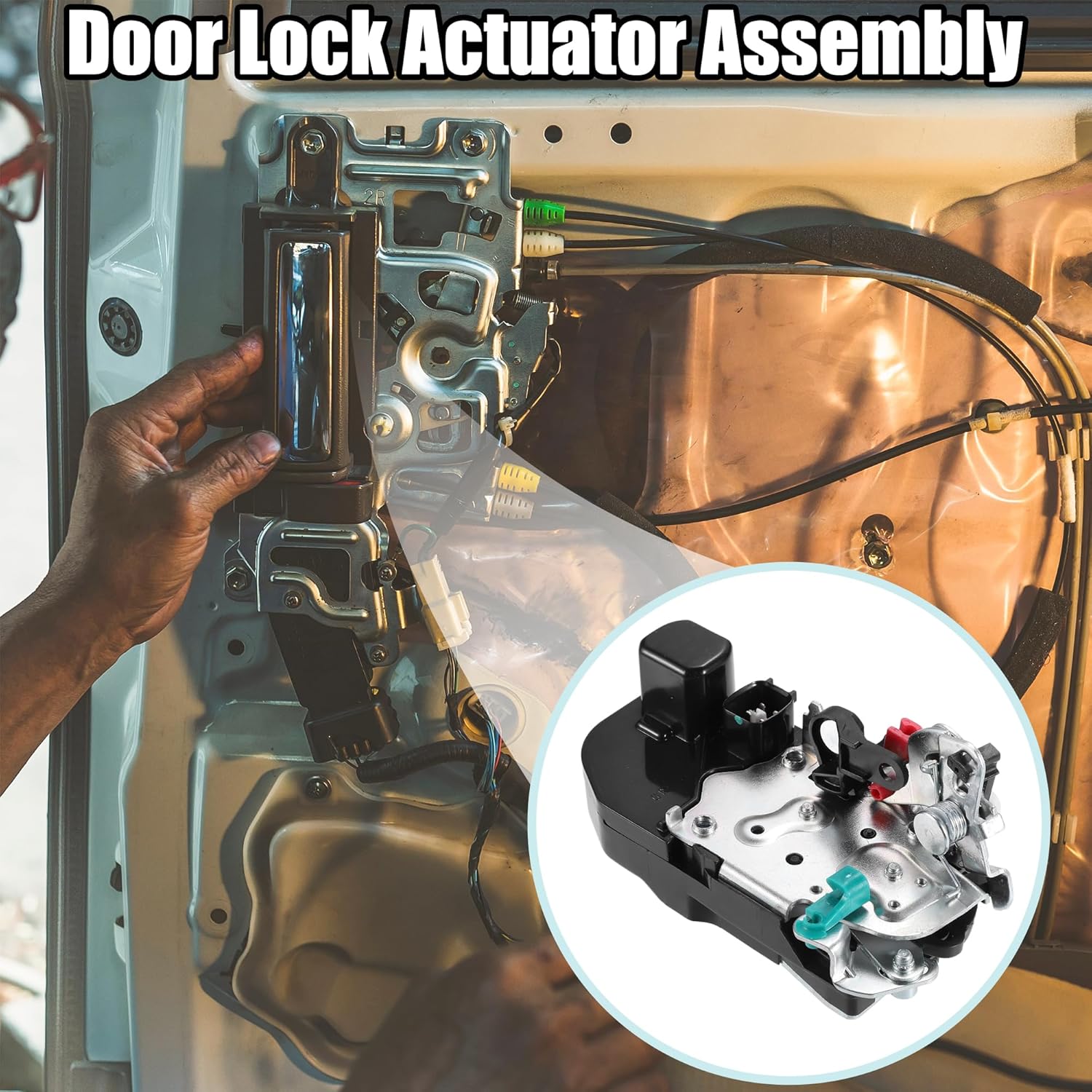 ACROPIX Rear Right Door Latch Lock Actuator Replacement Fit for Jeep Liberty Sport - Pack of 1 Black