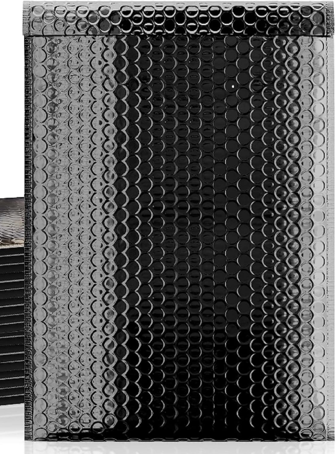 Secure Seal #0 6x10 Inch Black Glamour Metallic Bubble Mailers Pack of 500 Shiny Padded Envelopes