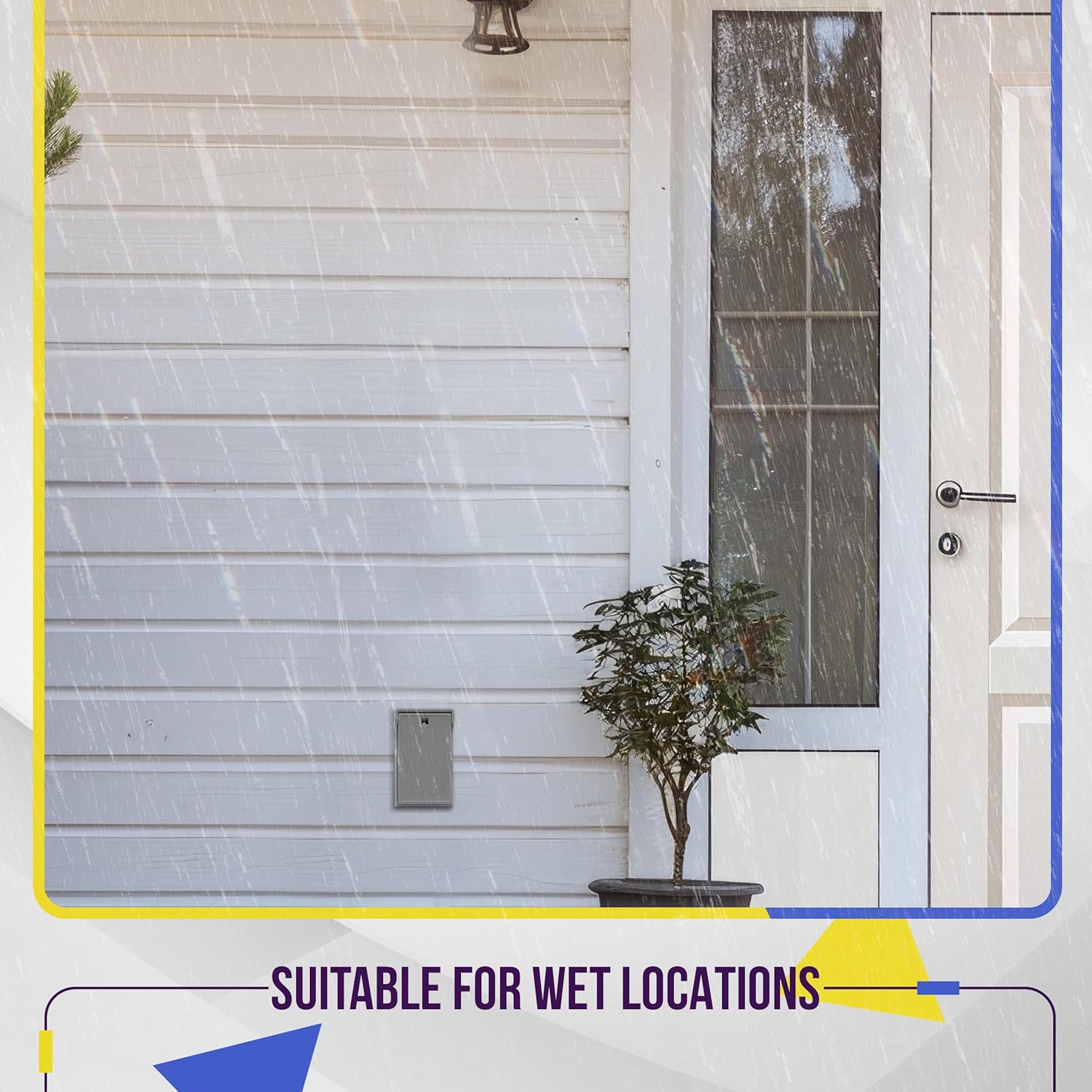 ENERLITES Vertical Decorator Weatherproof Wall Plate, Outdoor Electrical Outlet Cover, Standard Size 1-Gang 4.84” x 2.83”, Thermoplastic, 8831-WPV-W, White
