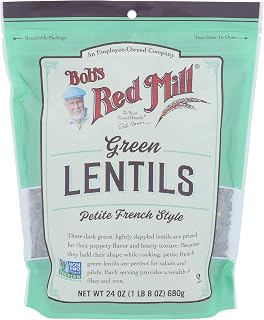 Bob's Red Mill Petite French Green Lentils 24 oz - High Protein 13g, 18g Fiber, Quick Cook Vegan Staple