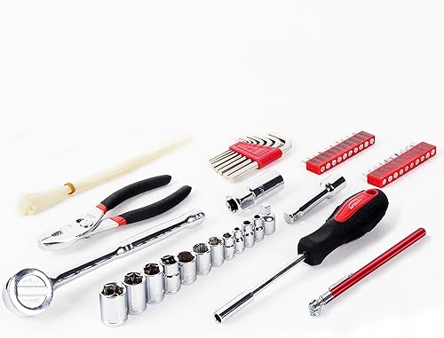 Miniatura 4 de Apollo Tools DT9774 - Juego de 56 herramientas compactas SAE en estuche con cremallera, juego de herramientas mecánicas pequeñas para emergencias