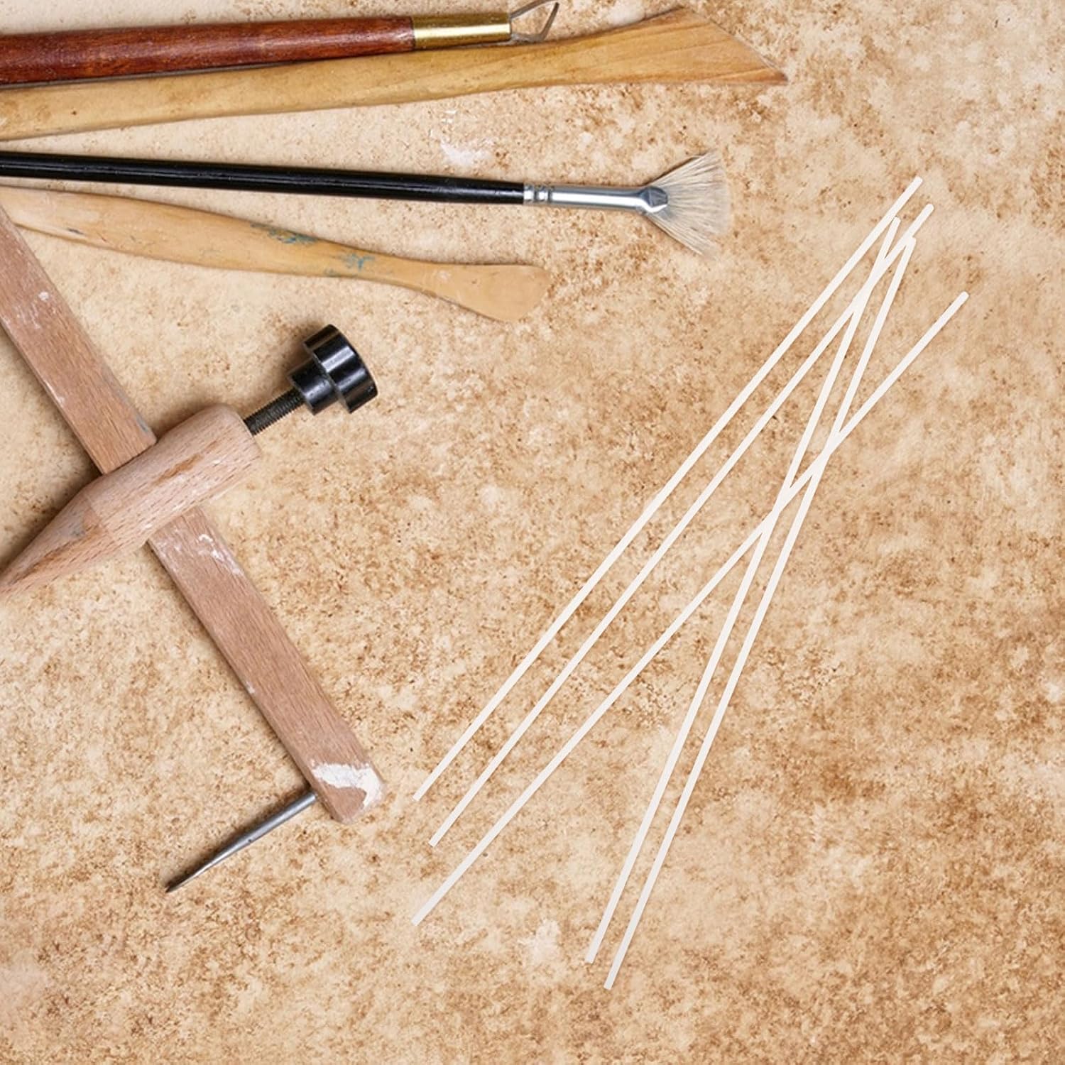 INOOMP 6pcs High Temperature Refractory Firing Rods 3mm Diameter Ceramic Pendant Hanging Sticks Kiln Accessories for Jewelry and Pottery Craft Firing