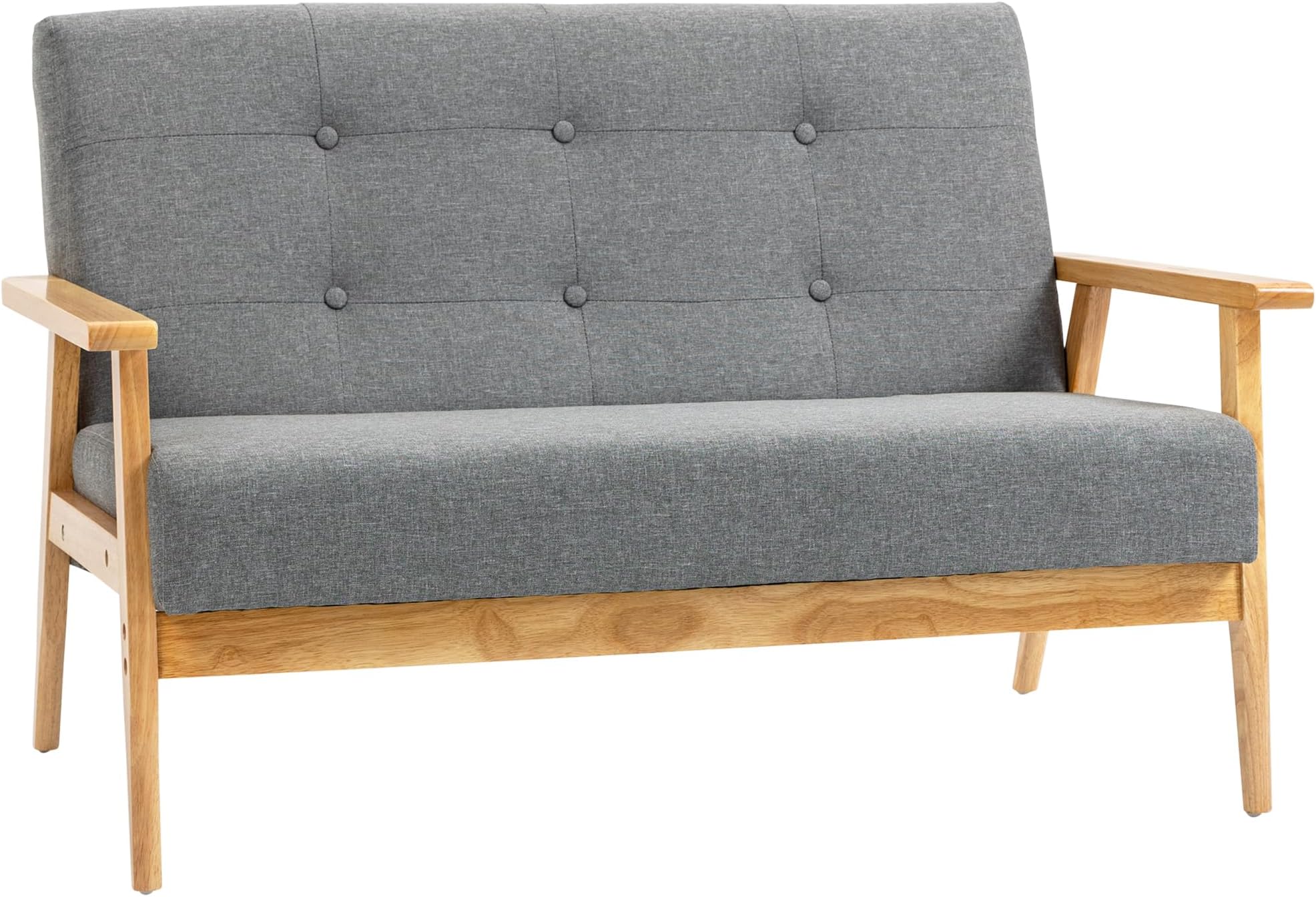 BabyLand Children Sofa Couch, 2 Seater Kids Couch, Linen Fabric Toddler