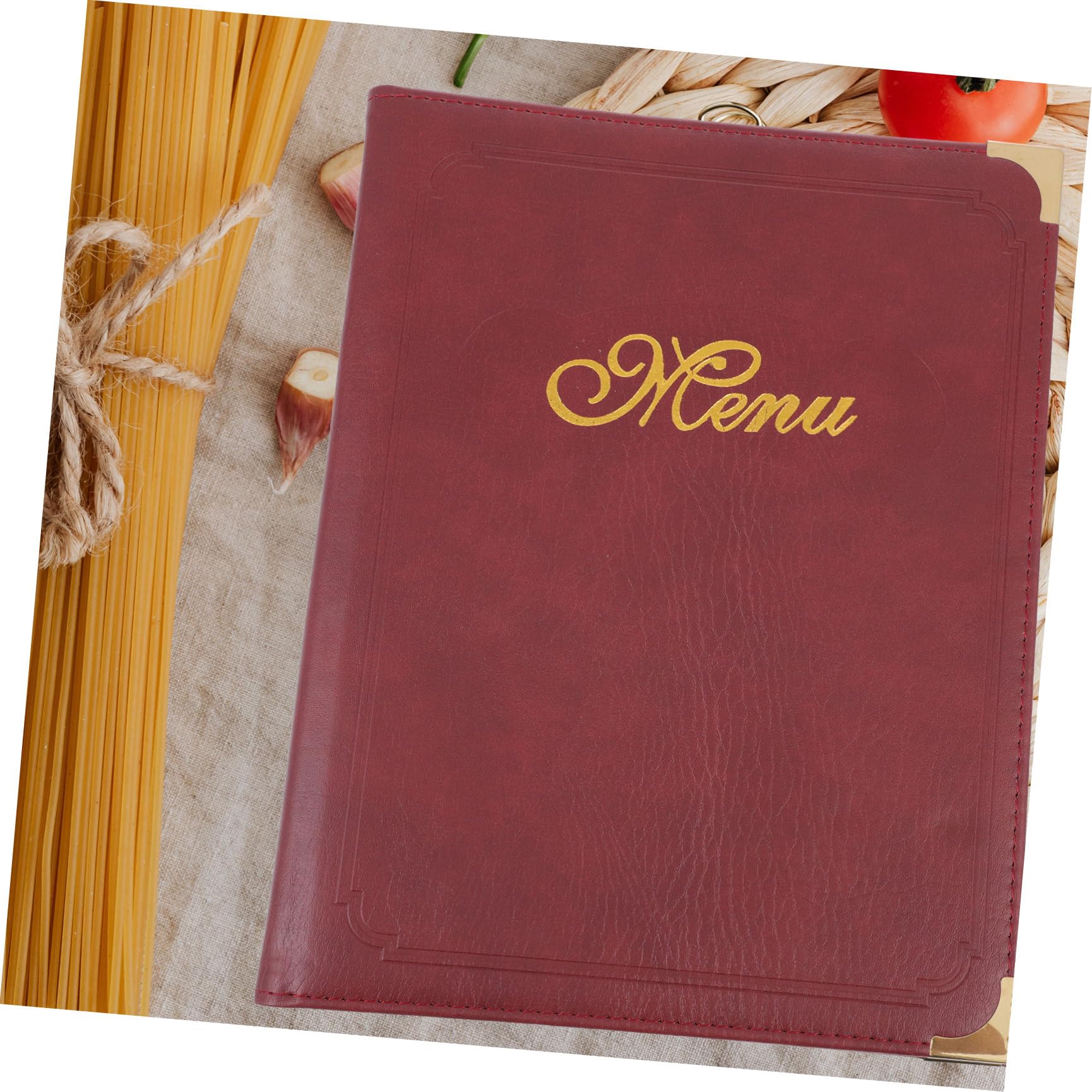 Carpeta de Menú para Restaurante Diseño Deslizante en Página Interior, Material Pu y Esquinas Redondeadas, Uso Fácil para Barra y Mostrador