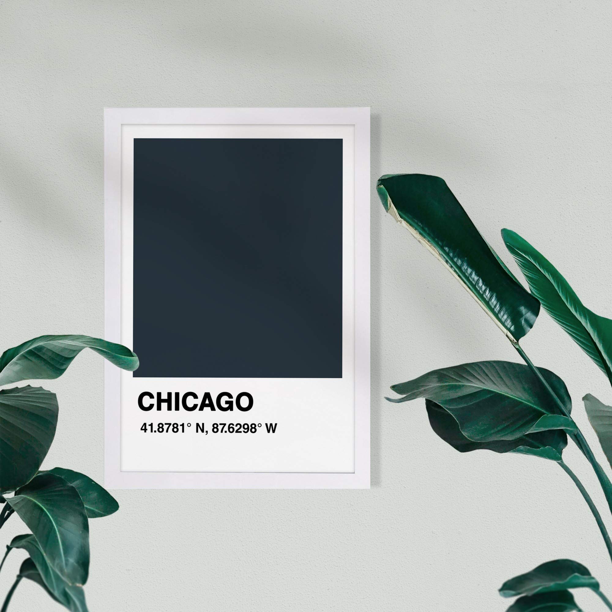 Şehirler ve Ufuk Çizgisi Çerçeveli Duvar Sanatı Baskıları 'Chicago Color Swatch' Amerika Birleşik Devletleri Şehirleri