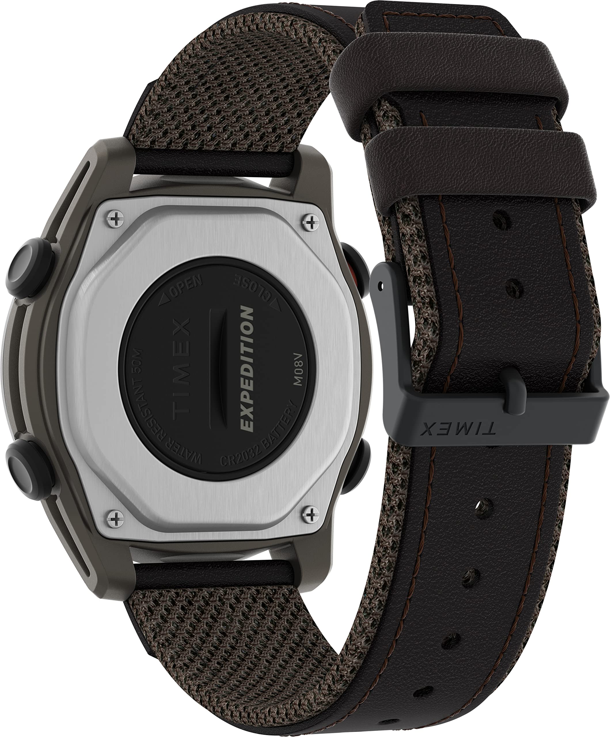 Timex Expedition Montre numérique Robuste pour Homme avec Bracelet en Cuir 43 mm